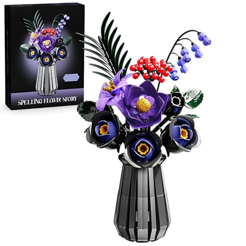 JVAVNE Blumenstrauß Bausteine, 836 Teile Blumenstrauß Klemmbausteine Modell Spielzeug, Kunstblumen Pflanzen Bausteine BausatzHaus Büro Deko, Geschenk für Frauen Mädchen JVAVNE Blumenstrauß Bausteine, 836 Teile Blumenstrauß Klemmbausteine Modell Spielzeug, Kunstblumen Pflanzen Bausteine BausatzHaus Büro Deko, Geschenk für Frauen Mädchen von JVAVNE