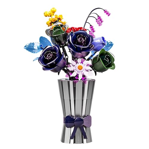 JVAVNE Blumenstrauß Bausteine, 982 Teile Blumenstrauß Klemmbausteine Modell Spielzeug, Kunstblumen Pflanzen Bausteine BausatzHaus Büro Deko, Geschenk für Frauen Mädchen von JVAVNE