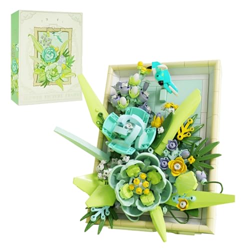 JVAVNE Blumenstrauß Bausteine, Blumen Pflanzen Klemmbausteine Bilderrahmen Modell Spielzeug, Botanische Sammlung Wandkunst Haus Büro Deko, Geschenk für Frauen Mädchen, 683 Teile JVAVNE Blumenstrauß Bausteine, Blumen Pflanzen Klemmbausteine Bilderrahmen Modell Spielzeug, Botanische Sammlung Wandkunst Haus Büro Deko, Geschenk für Frauen Mädchen, 683 Teile von JVAVNE