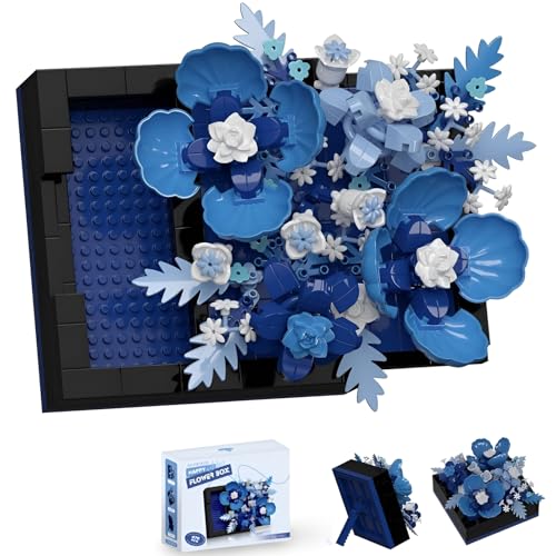 JVAVNE Blumenstrauß Bausteine, Mini Blumenstrauß Klemmbausteine Modell Spielzeug, Kunstblumen Pflanzen Bausatz Haus Büro Deko, Geschenk für Frauen Mädchen, 476 Teile von JVAVNE