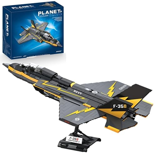 JVAVNE F-35B Kampfjet Bausteine Set, 1268 Teile Militär Flugzeug Klemmbausteine, Kampf Flugzeug Spielzeug Bausatz, Geschenk für Jugendliche und Erwachsene von JVAVNE