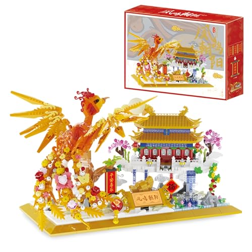 JVAVNE Flammen Phoenix Tier Architektur Bausteine, 3035 Teile Mini Phoenix Vogel Architektur Klemmbausteine, Mikro Tier Architekturs Modell Bausatz, Geschenke für Erwachsene und Kinder von JVAVNE