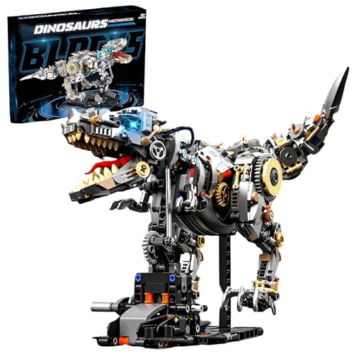 JVAVNE Halb Mechanisches Dinosaurier Bausteine, 1268 Teile Technik Dinosaurier Figuren Klemmbausteine, Tyrannosaurus Rex Modell Bausatz Spielzeug, Geschenk für Erwachsene und Jugendliche (13087) von JVAVNE