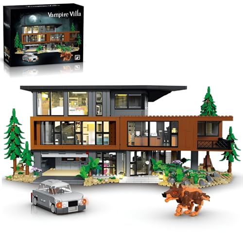 JVAVNE Haus Bausteine Bausatz, 2813 Teile Geisterhaus Villa Architektur Klemmbausteine, Haus Bausteine für Filme Fans, Halloween Weihnachten Geschenk für Erwachsene und Kinder von JVAVNE