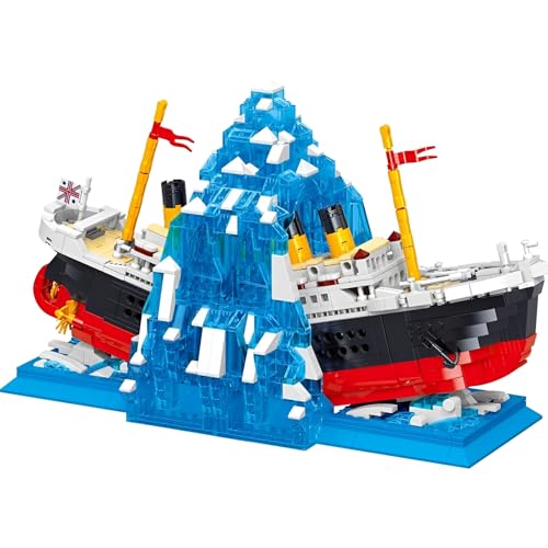 JVAVNE Iceberg Titanic Bausteine, 1202 Teile Iceberg Titanic Klemmbausteine, Schiffs Bauspielzeug, Kreatives Schiffs Bücherregal Architektur Modell Buasatz, Geschenk für Filmfans JVAVNE Iceberg Titanic Bausteine, 1202 Teile Iceberg Titanic Klemmbausteine, Schiffs Bauspielzeug, Kreatives Schiffs Bücherregal Architektur Modell Buasatz, Geschenk für Filmfans von JVAVNE
