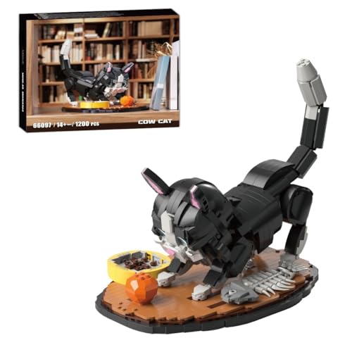 JVAVNE Ideas Katzen Bausteine Set, 1200 Teile Niedlich Kuh Katze mit Fischgräte, Leckerli Spielzeug für Tiere, Katzenliebhaber, kompatibel mit Leg, Heimdeko Bausatz für Spielzeug Kinder Erwachsene JVAVNE Ideas Katzen Bausteine Set, 1200 Teile Niedlich Kuh Katze mit Fischgräte, Leckerli Spielzeug für Tiere, Katzenliebhaber, kompatibel mit Leg, Heimdeko Bausatz für Spielzeug Kinder Erwachsene von JVAVNE
