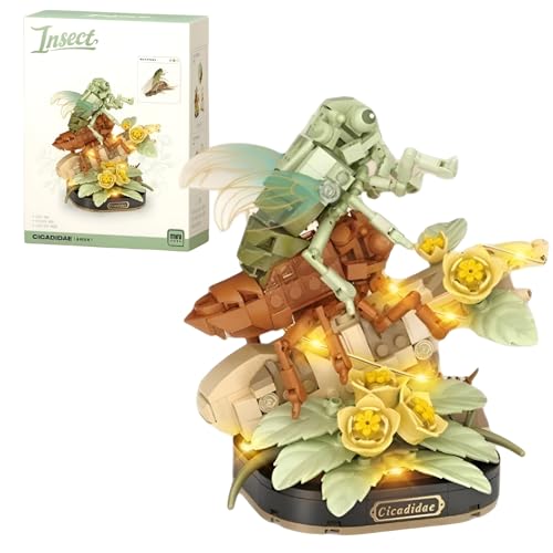 JVAVNE Insekten Blume Bausteine Set, 476 Teile Mikro Blumen Bausteine Klemmbausteine, Kreative Heim Dekoration Modell Spielzeug, Geschenk für Erwachsene und Mädchen von JVAVNE
