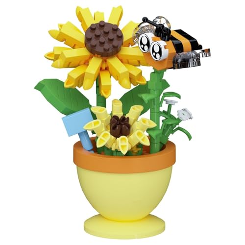 JVAVNE Insekten Blumen Bausteine, 279 Teile Mini Insekten Bonsai Klemmbausteine, Kreatives DIY Insekten Topfpflanzen Bausatz Modell Spielzeug, Geschenk für Erwachsene und Mädchen von JVAVNE