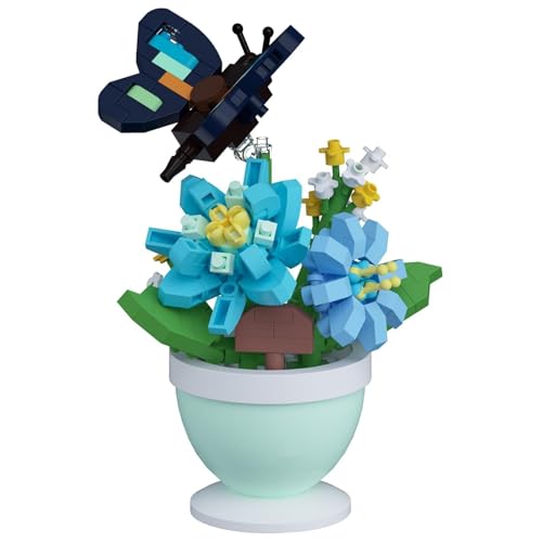 JVAVNE Insekten Blumen Bausteine, 280 Teile Mini Insekten Bonsai Klemmbausteine, Kreatives DIY Insekten Topfpflanzen Bausatz Modell Spielzeug, Geschenk für Erwachsene und Mädchen von JVAVNE