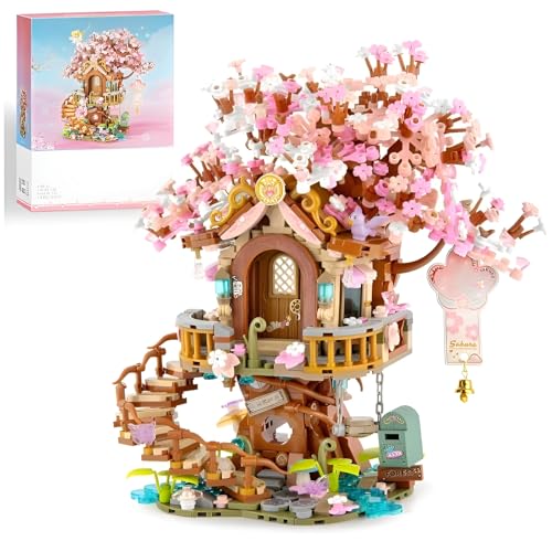 JVAVNE Japanische Sakura Architektur Bausteine, 1149 Teile Mini Sakura Baumhaus Klemmbausteine Set, Kirschblütenbaum Haus Modell Spielzeug, Kreative Geschenke für Erwachsene und Jugendliche JVAVNE Japanische Sakura Architektur Bausteine, 1149 Teile Mini Sakura Baumhaus Klemmbausteine Set, Kirschblütenbaum Haus Modell Spielzeug, Kreative Geschenke für Erwachsene und Jugendliche von JVAVNE