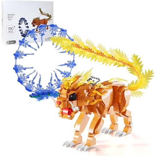 JVAVNE Magischer Löwe Bausteine Bausatz, 1190 Teile Löwe Klemmbausteine, Harry Mythical World Beast Bausteine, Löwen Tiere Modell Spielzeug, Geschenke für Kinder und Erwachsene von JVAVNE