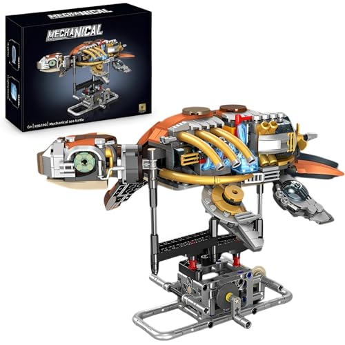 JVAVNE Mechanische Schildkröten Bausteine Sets, 659 Teile Technik Schildkröten Klemmbausteine Spielzeug, STEM Maschinenbau Meerestiere Sammlung Modell Bausatz, Geschenke für Erwachsene und Kinder von JVAVNE