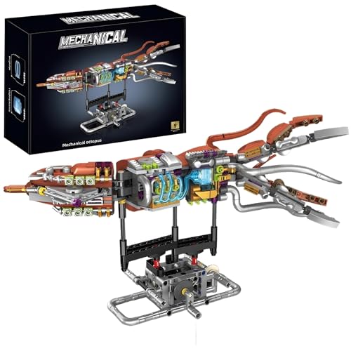 JVAVNE Mechanisches OktopusBausteine Sets, 633 Teile Technik Oktopus Klemmbausteine Spielzeug, STEM Maschinenbau Meerestiere Sammlung Modell Bausatz, Geschenke für Erwachsene und Kinder von JVAVNE