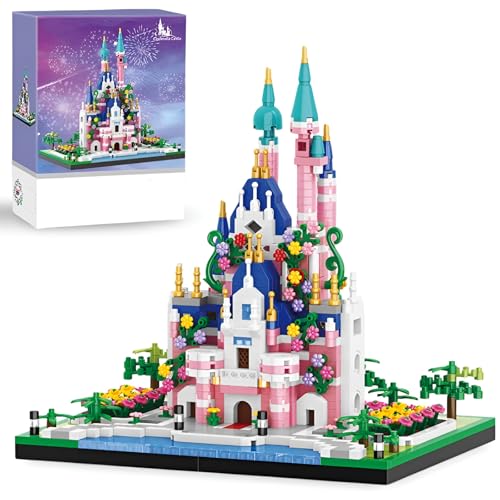 JVAVNE Mikro Magisches Schloss Bausteine, 1227 Teile Schloss Architektur Klemmbausteine, STEM Sammlerstück Architektur Bauspielzeug, Geschenke für Kinder und Erwachsene von JVAVNE