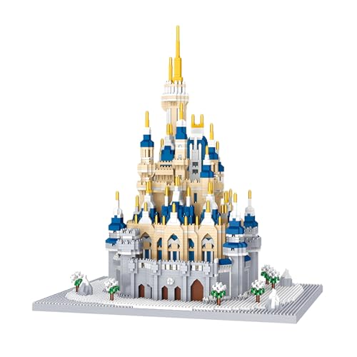 JVAVNE Mikro Magisches Schloss Bausteine, 4775 Teile Schneeschloss Klemmbausteine Bausatz, STEM Sammlerstück Architektur Bauspielzeug Modell, Geschenke für Kinder und Erwachsene von JVAVNE