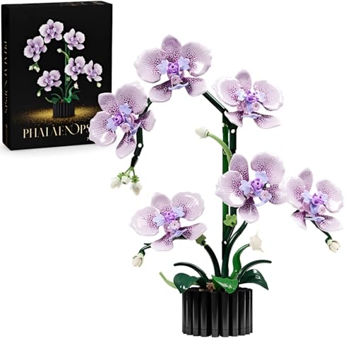 JVAVNE Orchidee Blume Bausteine Bausatz, 619 Teile Blumenstrauß Klemmbausteine Modell, Kunstblumen Pflanzen Bausteine Bausatz Haus Büro Deko, Geschenk für Frauen Mädchen JVAVNE Orchidee Blume Bausteine Bausatz, 619 Teile Blumenstrauß Klemmbausteine Modell, Kunstblumen Pflanzen Bausteine Bausatz Haus Büro Deko, Geschenk für Frauen Mädchen von JVAVNE