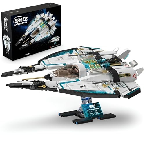 JVAVNE Raumstation Raumschiff Bausteine Bausatz, Interstellarer Kreuzer Klemmbausteine, Weltraumer Kundungs Modell Spielzeug, Geschenke für Erwachsene und Kinder, 739 Teile von JVAVNE