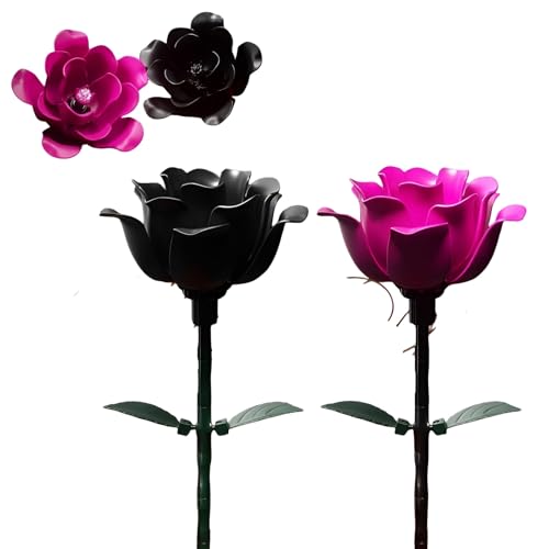 JVAVNE Rose Blume Bausteine Bausatz, Rose Blumenstrauß Klemmbausteine Modell, Kunstblumen Pflanzen Bausteine Bausatz Haus Büro Deko, Geschenk für Frauen Mädchen von JVAVNE