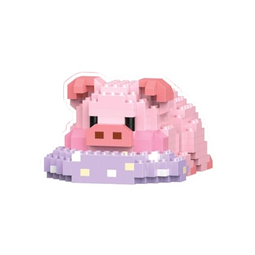 JVAVNE Ruhendes Schwein Mini Bausteine Set, Creator Schwein NiedlicheTiere Klemmbausteine Modell Kit 296 Teile, Schweinchen Mikro Spielzeug kreative Deko Geschenkidee für Erwachsene Kinder Schwein von JVAVNE