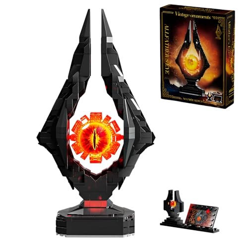 JVAVNE Saurons Auge Bausteine, 925 Teile Allvaters Auge Klemmbausteine, STEM Dunkler Turm Augen Architecture Modell Spielzeug, Geschenk für Filmfans und Erwachsene von JVAVNE