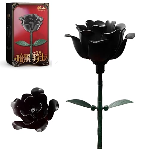 JVAVNE Schwarze Rose Blume Bausteine Bausatz, Rose Blumenstrauß Klemmbausteine Modell, Kunstblumen Pflanzen Bausteine Bausatz Haus Büro Deko, Geschenk für Frauen Mädchen JVAVNE Schwarze Rose Blume Bausteine Bausatz, Rose Blumenstrauß Klemmbausteine Modell, Kunstblumen Pflanzen Bausteine Bausatz Haus Büro Deko, Geschenk für Frauen Mädchen von JVAVNE