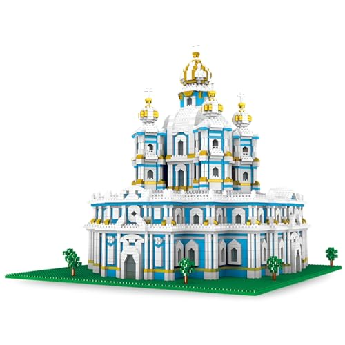 JVAVNE Smolny Kathedrale Bausteine Bausatz, 3737 Teile Mini Kathedrale Klemmbausteine, Weltberühmtes Architektur Modell Spielzeug, Geschenke für Kinder and Erwachsene von JVAVNE