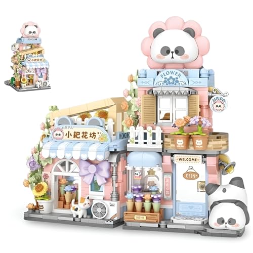 JVAVNE Street View Mini City Blumenladen Bausteine, 810 Teile Niedliche Panda Tiere Klemmbausteine, Kreatives Architektur Bausatz Modell Spielzeug, Geschenk für Erwachsene und Kinder JVAVNE Street View Mini City Blumenladen Bausteine, 810 Teile Niedliche Panda Tiere Klemmbausteine, Kreatives Architektur Bausatz Modell Spielzeug, Geschenk für Erwachsene und Kinder von JVAVNE