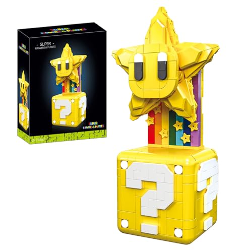 JVAVNE Super Star Bausteine Set, 518 Teile Star Klemmbausteine Modell Kit, MOC Super Mari Spiel Bausatz Spielzeug, Geschenk für Erwachsene Kinder Fans von JVAVNE
