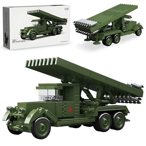 JVAVNE Technik BM-13 Katjuscha Raketenwerfer Bausteine, WW2 Militär Panzer Klemmbausteine, Militär Fahrzeug Bausteine Modell, Geschenke für Erwachsene und Militärfans, 324 Teile JVAVNE Technik BM-13 Katjuscha Raketenwerfer Bausteine, WW2 Militär Panzer Klemmbausteine, Militär Fahrzeug Bausteine Modell, Geschenke für Erwachsene und Militärfans, 324 Teile von JVAVNE