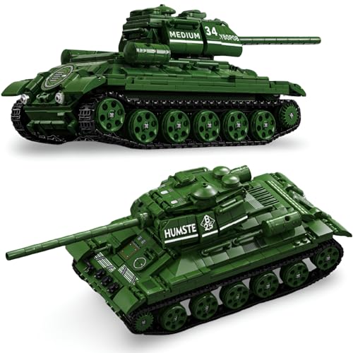 JVAVNE Technik Panzer Bausteine, 1006 Teile T34 Panzer Klemmbausteine, WW2 Militär Gepanzertes Fahrzeug Modell Spielzeug, Geschenke für Erwachsene und Militärfans JVAVNE Technik Panzer Bausteine, 1006 Teile T34 Panzer Klemmbausteine, WW2 Militär Gepanzertes Fahrzeug Modell Spielzeug, Geschenke für Erwachsene und Militärfans von JVAVNE