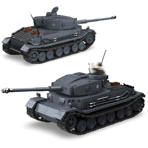 JVAVNE Technik Panzer Bausteine, 1531 Teile Tiger Panzer Klemmbausteine, WW2 Militär Gepanzertes Fahrzeug Modell Spielzeug, Geschenke für Erwachsene und Militärfans von JVAVNE