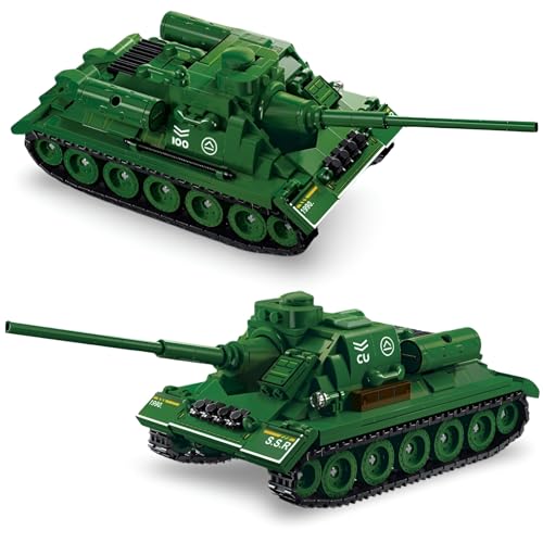 JVAVNE Technik Panzer Bausteine, 552 Teile SU-100 Panzer Klemmbausteine, WW2 Militär Gepanzertes Fahrzeug Modell Spielzeug, Geschenke für Erwachsene und Militärfans JVAVNE Technik Panzer Bausteine, 552 Teile SU-100 Panzer Klemmbausteine, WW2 Militär Gepanzertes Fahrzeug Modell Spielzeug, Geschenke für Erwachsene und Militärfans von JVAVNE