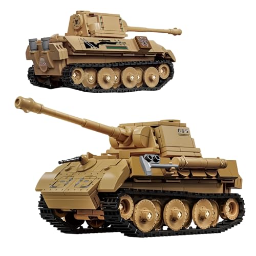 JVAVNE Technik Panzer Bausteine, WW2 Militär Panzer Klemmbausteine, Militär Gepanzertes Fahrzeug Bausteine Modell, Geschenke für Erwachsene und Militärfans, 526 Teile (66065) von JVAVNE