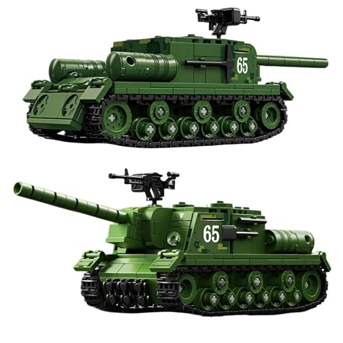 JVAVNE Technik Panzer Bausteine, WW2 Militär Panzer Klemmbausteine, Militär Gepanzertes Fahrzeug Bausteine Modell, Geschenke für Erwachsene und Militärfans, 538 Teile (66076) von JVAVNE