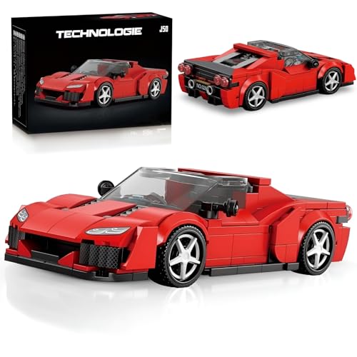 JVAVNE Technik Rennwagen Bausteine Bausatz, J50 Superauto Klemmbausteine, Speed Champions Superfahrzeug Modell Spielzeug, Geschenk für Kinder und Erwachsene, 298 Teile von JVAVNE