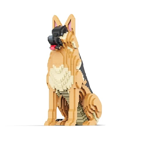 JVAVNE Tier Hund Serie Bausteine, 2546 Teile Deutschem Schäferhund Mikro Klemmbausteine, Mini Bausteine Tier Kreatives Modell Spielzeug, Geschenk für Erwachsene und Mädchen von JVAVNE