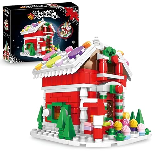 JVAVNE Weihnachts Bausteine, 322 Teile DIY Weihnachts Stiftehalter Klemmbausteine Bauspielzeug, Festival Architektur Bausatz Modell, Geschenk für Erwachsene und Kinder von JVAVNE