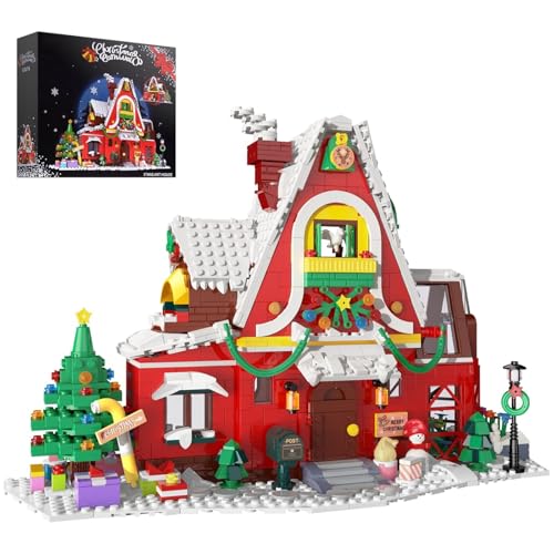 JVAVNE Weihnachtshaus Bausteine, 1301 Teile Baumgarten Schneemann Weihnachts Dekoration Bauspielzeug, Haus Klemmbausteine, Festival Architektur Bausatz Modell, Geschenk für Erwachsene und Kinder von JVAVNE