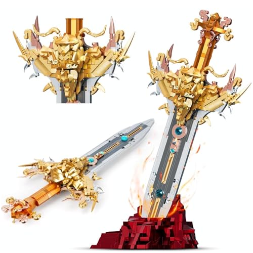 Königs Schwert Bausteine für Erwachsene, Legendäres Schwert Modell Klemmbausteine, Anime Schwert Katana Cosplay Sammlung Bausatz Spielzeug, Geschenk für Teenager und Jungen, 1142 Teile Königs Schwert Bausteine für Erwachsene, Legendäres Schwert Modell Klemmbausteine, Anime Schwert Katana Cosplay Sammlung Bausatz Spielzeug, Geschenk für Teenager und Jungen, 1142 Teile von JVAVNE