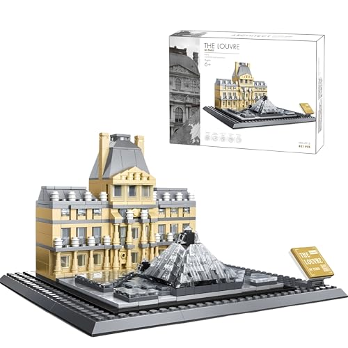 Mikro Baustein „Louvre-Museum Paris“ – 785 Teile – Weltberühmter Architektur Modellbausatz, kreative Wahrzeichen Serie für Erwachsene und Kinder ab 8 Jahren, Heimdekoration von JVAVNE