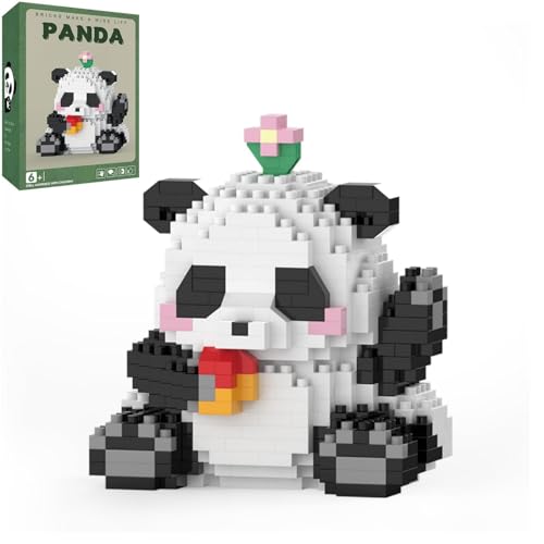 Mini Panda Bausteine, 469 Teile Micro Panda Klemmbausteine Set, Tiere Bausteine Modell Spielzeug Bausatz, Geschenk für Jungen und Mädchen von JVAVNE