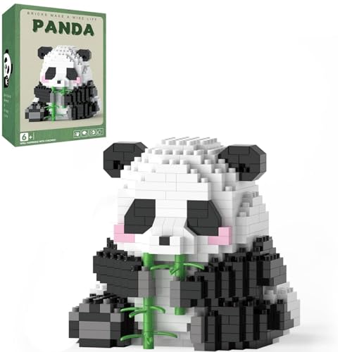 Mini Panda Bausteine, 504 Teile Micro Panda Klemmbausteine Set, Tiere Bausteine Modell Spielzeug Bausatz, Geschenk für Jungen und Mädchen von JVAVNE