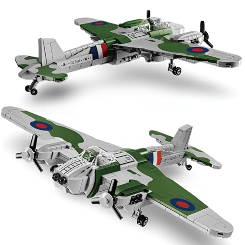Moskitobomber Flugzeug Kampfjet Bausteine, Technic Militär Kampfflugzeug Klemmbausteine, Geschenk für Jugendliche und Erwachsene, Kompatibel mit Allen Bausteinen, 526 Teile von JVAVNE