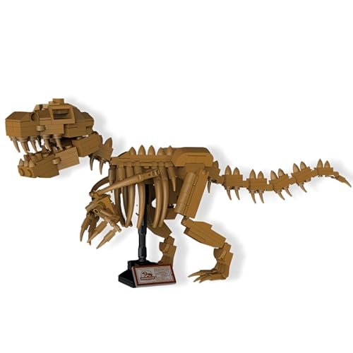 T-Rex Dinosaurier Skelett Bausteine Buasatz, 309 Teile Dinosaurier Fossil Schädel Klemmbausteine, Jurassic Tyrannosaurus Tierfossilien Bausatz Modell, Geschenk für Kinder und Erwachsene von JVAVNE