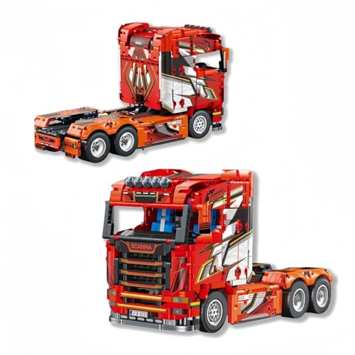 Technik LKW Bausteine Set, Tractor Bausteine Modell Bausatz 1708 Teile, Scania Tractor Truck Klemmbausteine LKW Technisches, Geschenke Spielzeug für Erwachsene Kinder Kompatibel mit Mainstream Marken Technik LKW Bausteine Set, Tractor Bausteine Modell Bausatz 1708 Teile, Scania Tractor Truck Klemmbausteine LKW Technisches, Geschenke Spielzeug für Erwachsene Kinder Kompatibel mit Mainstream Marken von JVAVNE
