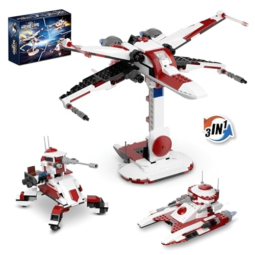 Technik Space Wars Bausteine, 3 in 1 Space Raumstation Klemmbausteine Bauspielzeug, Shuttle Bausteine Modell Spielzeug, Geschenk für Jungen und Erwachsene, 314 Teile Technik Space Wars Bausteine, 3 in 1 Space Raumstation Klemmbausteine Bauspielzeug, Shuttle Bausteine Modell Spielzeug, Geschenk für Jungen und Erwachsene, 314 Teile von JVAVNE