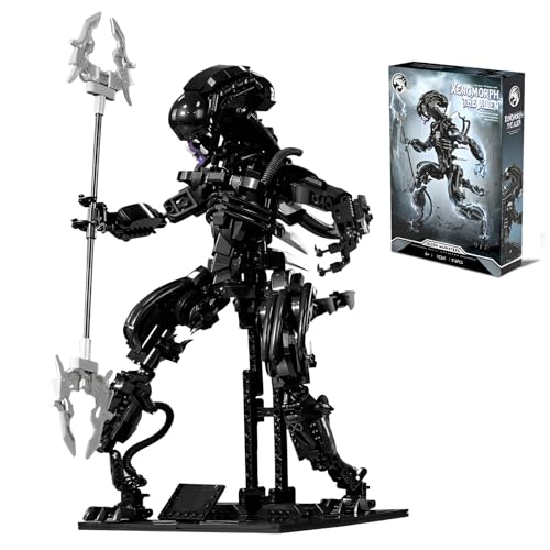 Technik Xenomorph Action Figuren Bausteine mit Ausstellungs Ständer, 918 Teile Alien Actionfiguren Klemmbausteine Modell Spielzeug, Geschenk für Erwachsene und Filmfans von JVAVNE