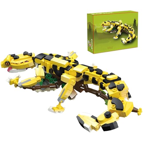 Tiere Bausteine Bausatz, 370 Teile Leopardgecko Klemmbausteine Set, Reptilien Eidechsen Bausteine Spielzeug, Geschenk für Erwachsene Jungen und Mädchen von JVAVNE