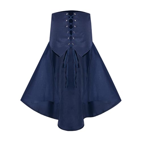 Gothic Kleidung Damen Mittelalter Rock Piratenkostüm Set Kleid Mit Piraten Korsett Faschingskostüm Für Halloween Karneval Steampunk Rocke Vintage Röcke Viktorianisches Renaissance Piratenrock von JVHYANFUL