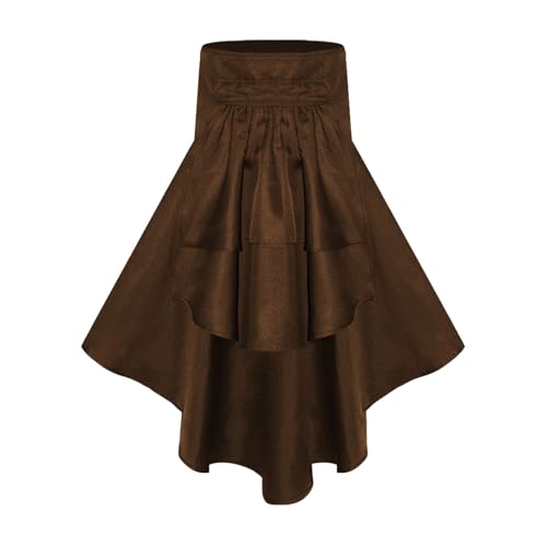 Gothic Kleidung Damen Mittelalter Rock Piratenkostüm Set Kleid Mit Piraten Korsett Faschingskostüm Für Halloween Karneval Steampunk Rocke Vintage Röcke Viktorianisches Renaissance Piratenrock von JVHYANFUL
